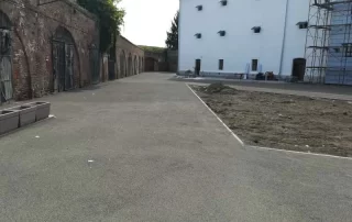 Izgradnja staza Stabilizer-om - projekt obnove Stare Pekare u Tvrđi, Osijek